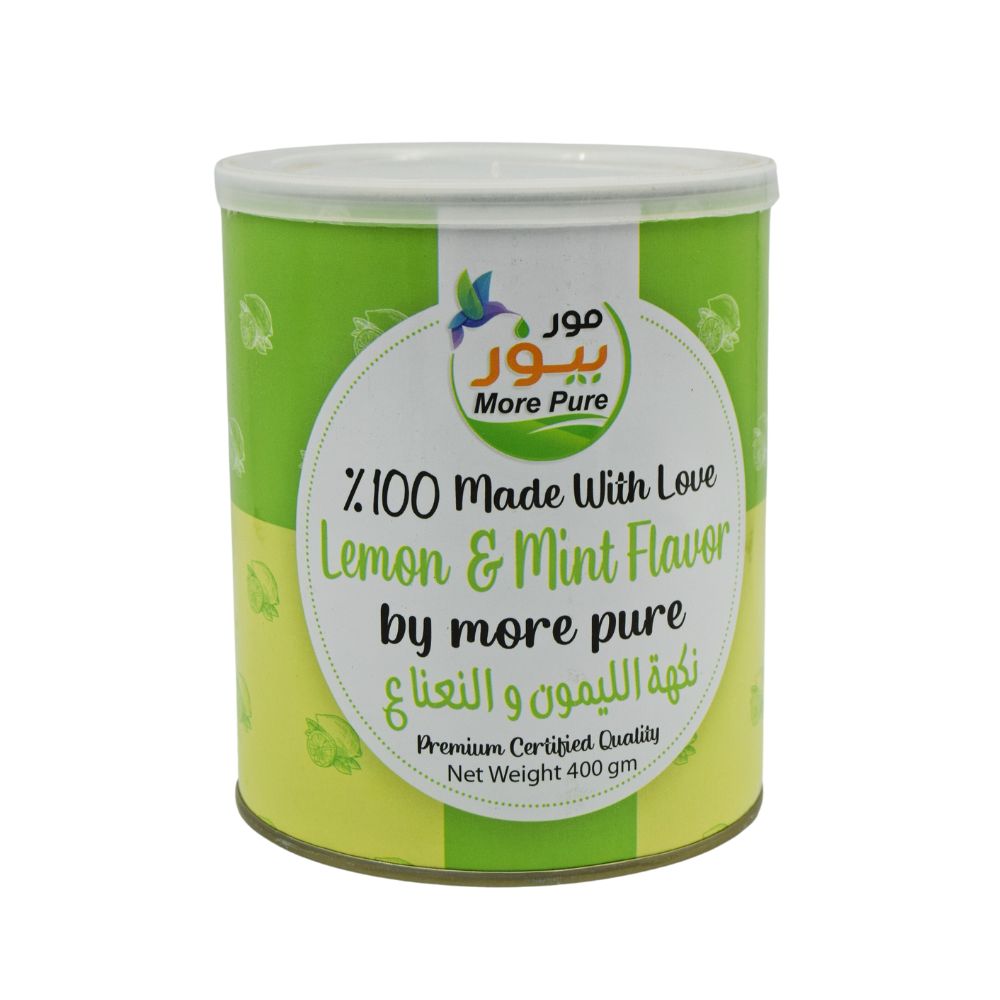 مور بيور عصير ليمون بالنعناع 400 جرام عبوة صفيح - More pure life